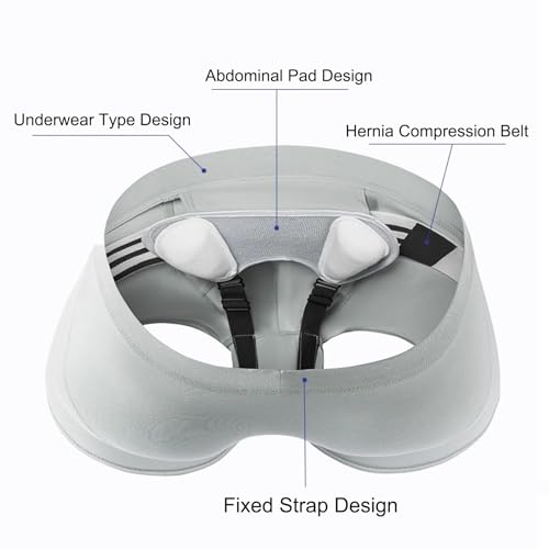 Faja para Hernia Inguinal para Hombre con 4 Almohadillas de Compresión, Soporte para Hernia, Alivio de Dolor (Grande) miniatura 6