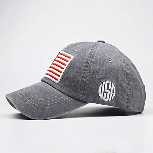Image of Men's American-Flag Embroidered Baseball-Cap Distress Dad-Hats Adjustable