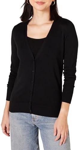 Amazon Essentials Women&#39;s Lightweight V-Neck Cardigan Sweater (Available in Plus Size)