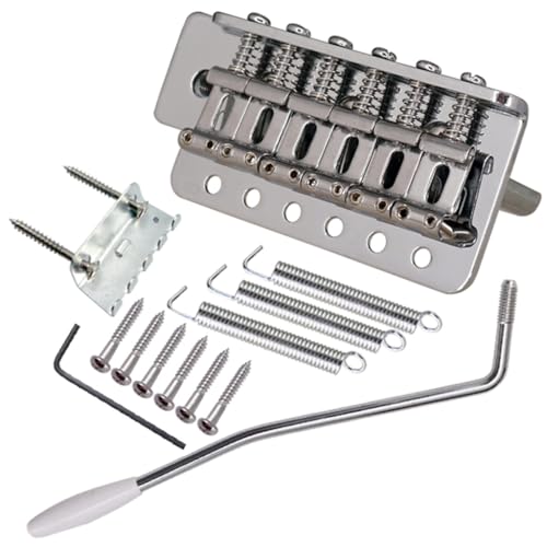 Full Set Chrome Plated Electric Guitar Tremolo Bridge System with Thickened Base
