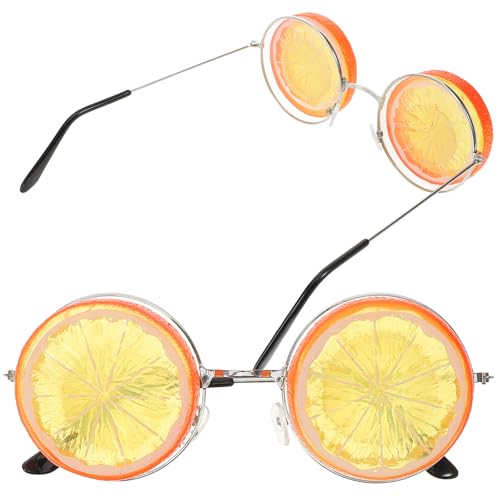 jojofuny 2 StüCk Lustige Partybrille Zitronenform: Strand Sonnenbrillen für Sommer Orange Zitrone Party - Brillen für Strandparty Accessoire, Hochzeit Fotorequisite