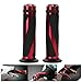 Manopole moto, OSAN Paio Universale 7/8" Motociclo Manopole Motocicletta Manubri Alluminio per Honda Yamaha Suzuki Kawasaki Rosso&Nero