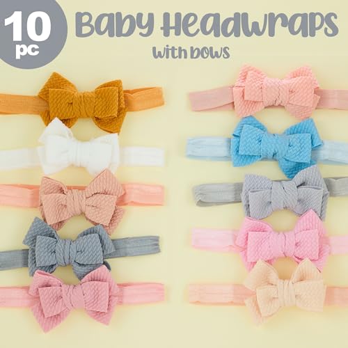 EXPRESSIONS 10pc Baby Headbands and Bows - Extra Stretchy For Newborns & Toddler Headbands | Cute Baby Headwraps, Baby Girl Hair Accessories, Baby Girl Essentials2