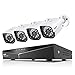 SANNCE 4 Canali Kit sorveglianza Sistema di sicurezza 1080P Kit Telecamera Videosorveglianza 4 Canali IP66 Sistema NVR Visione Notturna per Sicurezza della Famiglia Senza HDD