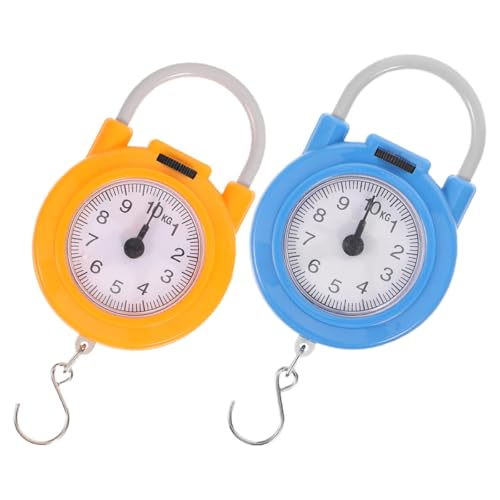 GLEAVI 2Pcs Portable Hanging Spring Digital Scale with Hook, Small Electronic Luggage Weight Scale for Travel and Household Use, High Precision Mini Weighing Device
