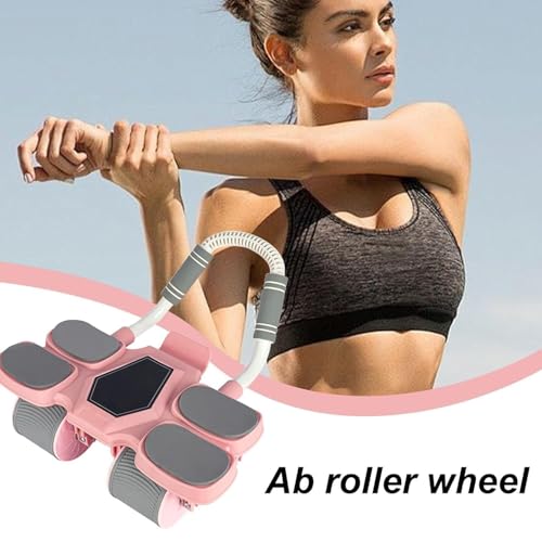 Rodillo de abdominales con soporte de codo de cuatro ruedas y equipo de entrenamiento de núcleo 3