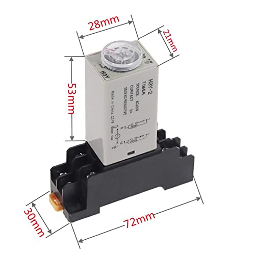 Relé de tiempo H3Y-2 AC 220V con base PYF08A para control industrial automático 3