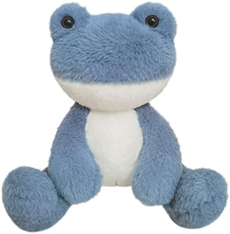 Doindute Navy Blue Frog Plush Stuffed Animal, Cute Furry Frog Toy, Soft Cuddly Plushie Hugger Toy for Boys Girls, Gifts for Kids or Girlfriend, 8.5"