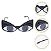 COMPUKAS 2 Pairs Black Cat Eye Sunglasses Novelty Irregular Shades Photo Props for Party Women Fashion Eye-catching Costume Accessories