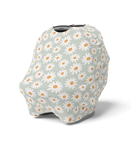 Image of Retro Daisies - Infant Privacy Cover- Nursing Cover For Breastfeeding - Ultra Soft And Stretchy Nursing Scarf - Privacy Nursing Covers 29x27" -Durable Privacy Nursing Covers
