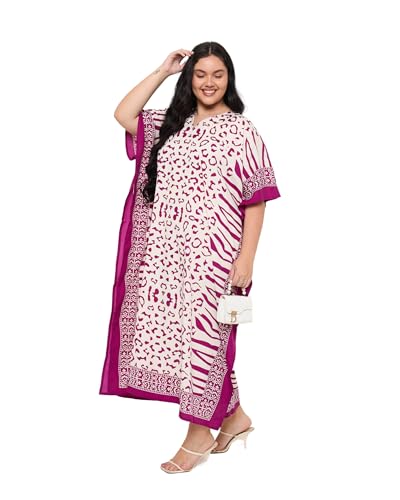 Image of Gypsie Blu Women Plus Size Kaftan Dress Beach Cover Up Maxi Dresses for Women, V-Neck Kimono Sleeve 1X-3X