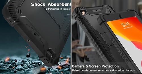 Image of WHITBULL 3 Layer Armor case Cover with Kickstand Compatible with iPad mini 5 (2019) / iPad mini 4 (2015) 7.9 inches, Black