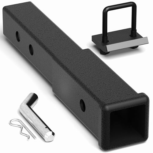 Adjustable Hitch Extender 2 Inch 5000lbs Matte Black