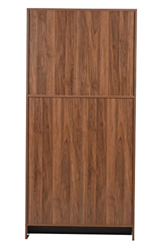 Image of DeckUp Muvo 5-Shelf Engineered Wood Book Shelf and Display Unit (Walnut, Matte Finish)