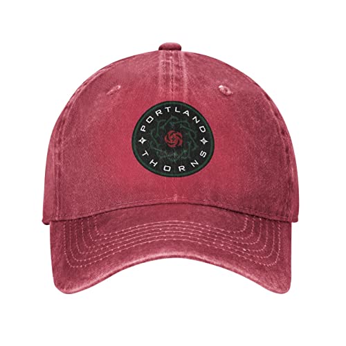 Floral Portland Thorns Vintage Washed Denim Baseball Cap Adjustable Dad Hats Gift for Men Women