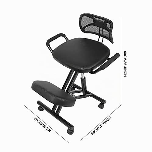 Silla de Rodillas, Silla de Rodillas Ergonómica, Silla de Escritorio Ajustable para Mejorar la Postura con Ruedas Y Respaldo, Silla de Postura Ergonómica para el Hogar, Oficina, Escritorio, Sala de Re