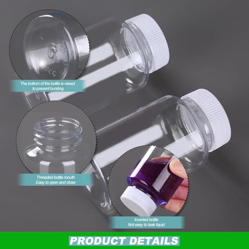 100 ml Transparent Plastic Bottle with Sealing lid for Travel, Cosmetics, Liquid Storage (100pcs Pack), Clear, Modern3