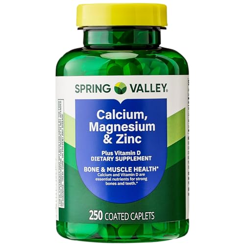 Calcium, Magnesium, Zinc & Vitamin D3. Spring Valley Calcium Magnesium with Plus Vitamin D3 Caplets Dietary Supplement, 250 Count Bundle with Luall's 45 Diabetes Decoded