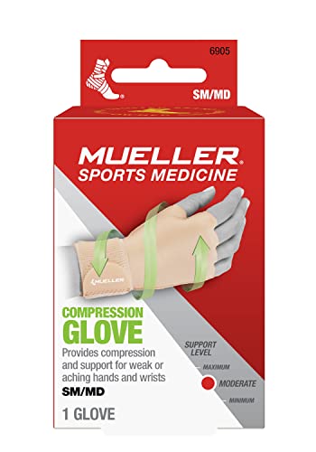 image for MUELLER Sports Medicine Compression Glove for Men and Women, Hand & Wr