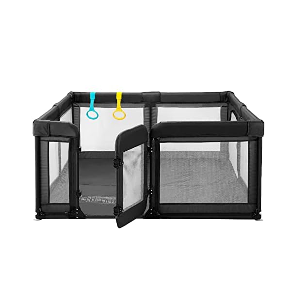 Baby playpenlarge playpen for babies and toddlersbaby play pen play yard with door sturdy baby fence with safety gatebaby play yard with soft breathable mesh79x71baby gate playpenblack  urban country home decor