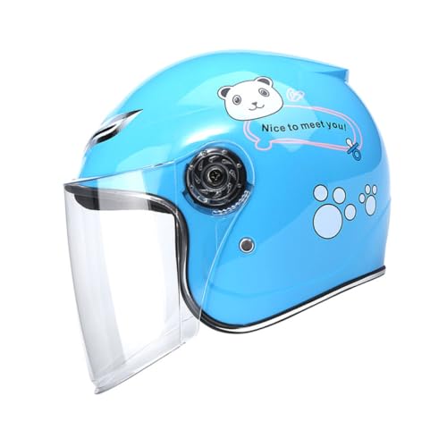Casque de vélo pour garçon et fille bleu anti-choc avec visière claire protectrice Yardwe