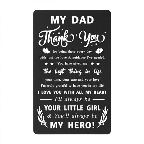 Dad Birthday Card from Daughter, I Love My Daddy Wallet Card, Daddy Gifts from Daughter, Dad I Will Always Be Your Little Girl