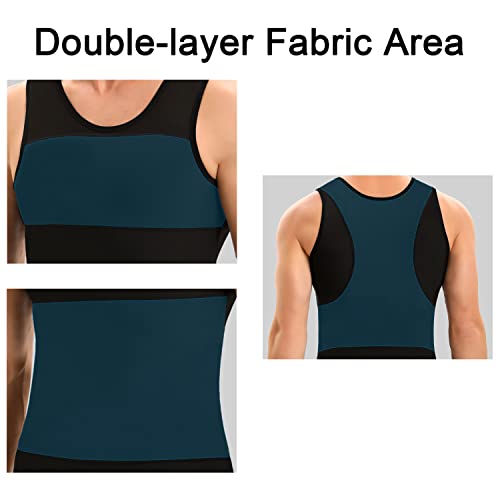 Lgtfy Camisetas masculinas de compressão para ginecomastia, regata modeladora corporal emagrecedora,