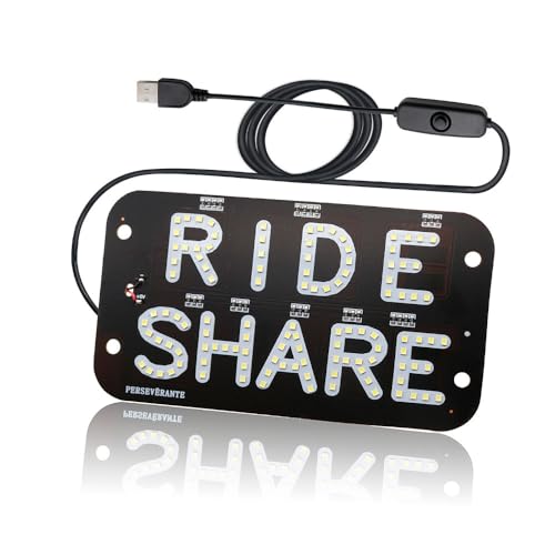 NSKANQI Rideshare LED Light for Car | Taxi Sign | Rideshare Accessories USB Cable/Vehicle Accessories |Taxi Light Car Signs (Ride Share White)