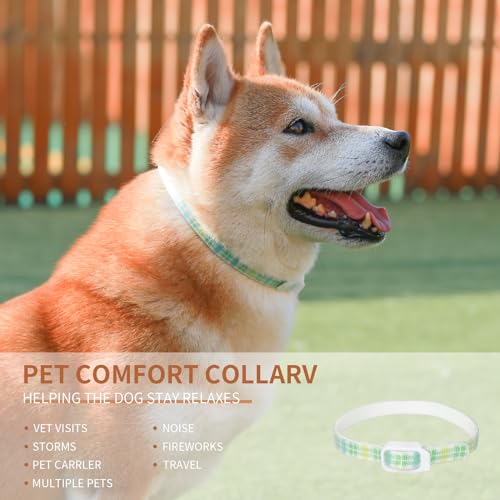 Image of MCHY 4 Pack Colorful Calming Collar for Dogs, Waterproof Calming Collar for Dog Separation Anxiety Relief, 27 Inch Adjustable Suit for Small Medium Large Breed