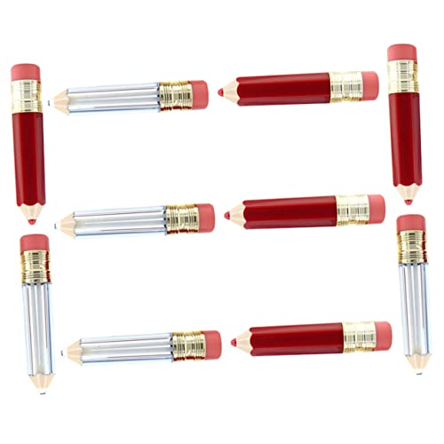 POPETPOP Lot De 10 Tubes Vides Pour Rouge à Lèvres Crayon Mini Transparent Et Rouge, Format Compact, Faciles à Remplir, Adaptés Au Diy Et Voyage