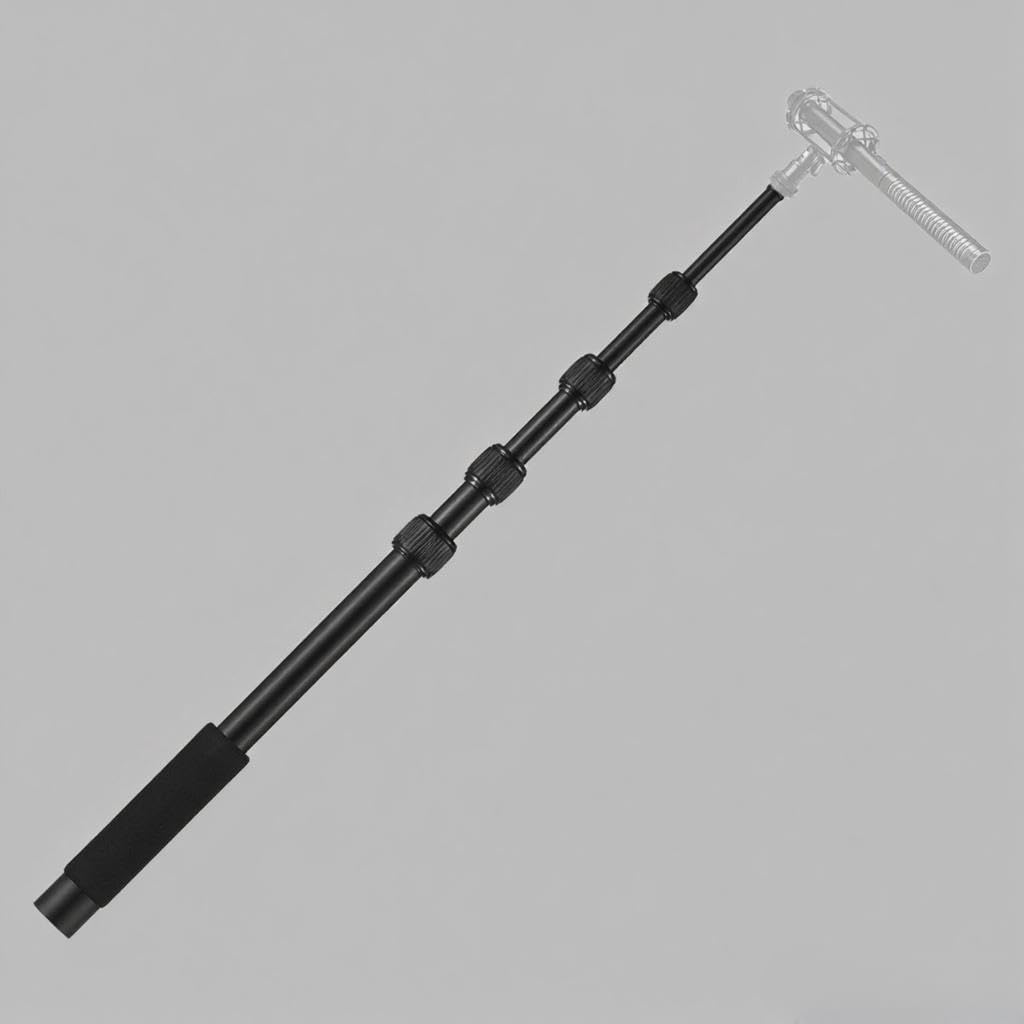 Braccio portatile a 5 sezioni, estensibile, in lega di alluminio, con filettatura a vite da 1 10,2 cm, chiusura a torsione, lunghezza regolabile, leggero, per microfoni