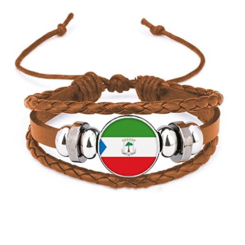 Bracelet en cuir Guinée équatoriale, cadeau patriotique pour la diaspora