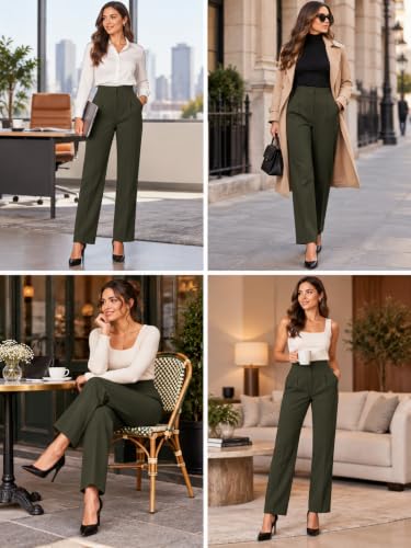 Image of Leriya Fashion Formal Pants for Women Office Wear |Trousers for Women - Straight Pants for Woman Formal Pant for Woman, Stretch Lycra Workwear Trousers