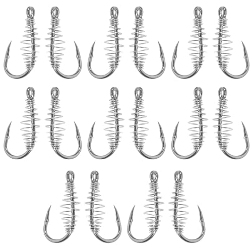 YARNOW 20 Piezas Anzuelo de Pesca de Carpa Plateada Pesca con anzuelos de mar de Agua Salada Silver