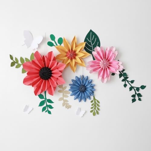 Plantas artificiales 3D con flores de papel de gran realismo 5