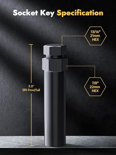 Image of MIKKUPPA Large 6 Spline Lug Nuts Socket - Replacement for 6 Point Aftermarket Wheel Nuts Truck SUV Tool Key, Lock Removal Tool for 21 mm (13 /16 Inch) & 22 mm (7 /8 Inch) Hex Socket Wrench
