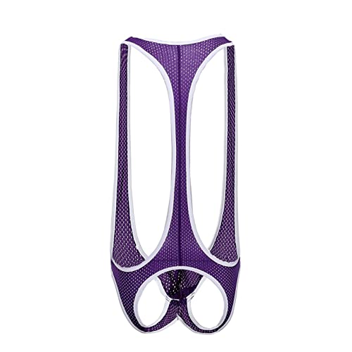 Men's One Piece Mesh Fishnet See Through Jumpsuits Suspenders3