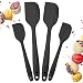 StarPack Premium Silicone Spatula Set of 4 with Hygienic Solid Coating - Bonus 101 Cooking Tips (Gray-Black)