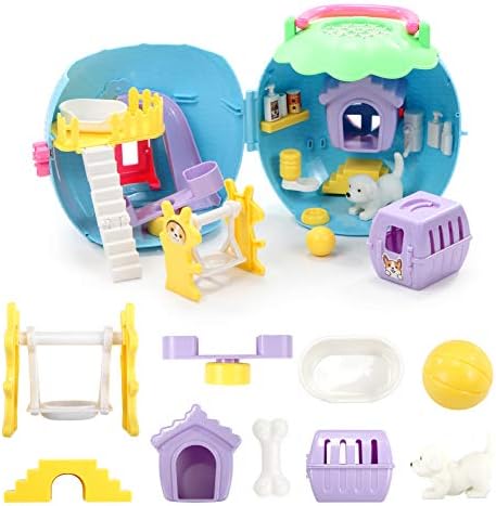Toy for Kids Doll House, Pet Room, Dessert House,Hand-held Sets Perfect Birthday Gift for Girls Boys（Pink）