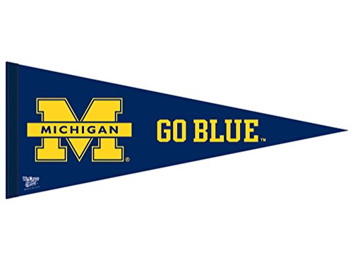Fanion Premium Michigan NCAA Wincraft 30,5 x 76,2 cm finition haute qualité