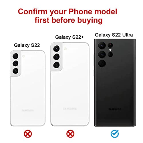 Rear Back Glass Replacement for Samsung Galaxy S22 Ultra 6.8 inches 5G with Reparing Toolkit and Pre-Installed Adhesive (Phantom Black)