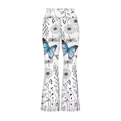 Image of Girls Flare Leggings 5-14T Cute Bell Bottoms for Girl Yoga Pants for Gym