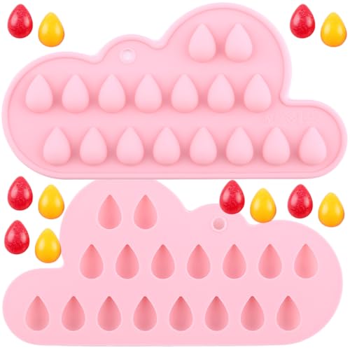 YIMINGMOLD 17 Cavity Raindrop Silicone Candy Molds Set Of 2