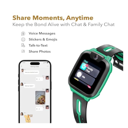 Image of imoo Original Kids Smartwatch Watch Z1 - Smart Watch with GPS Tracker, 4G Video & Voice Calls, Advanced Parental Controls, Durable Quality with IPX8 Water Resistance, SOS, Gift for Kids (Green)