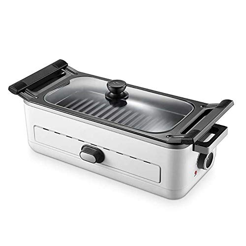 Multifunktional Barbeque-Tischgrill, Elektrogrill Herausnehmbare, Antihaftbeschichtete Teppanyaki Grillplatte, Einstellbares Thermostat,