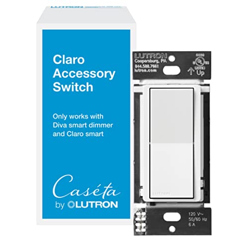 Lutron Claro Smart Accessory Switch, Only For Use With Diva Smart Dimmer Switch/Claro Smart Switch | Dvrf-As-Wh | White #TOP11