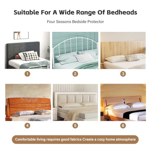 Funda elástica para cabecero de cama matrimonial protector lavable 7