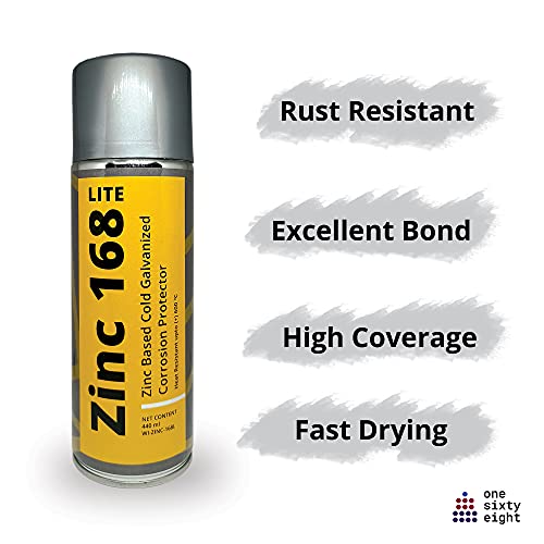 Image of 168 ZINC LITE - Zinc Based Cold Galvanized Corrosion Protector, Zinc Spray (440ml), Silver