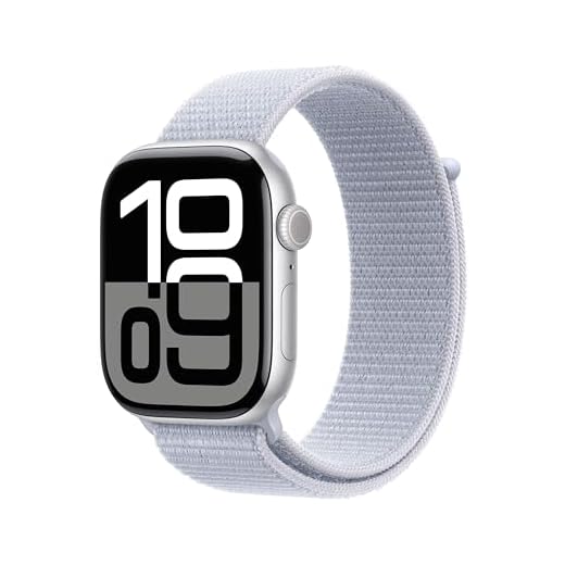 Apple Watch Series - relojes inteligentes 18 Apple Watch Series 10 GPS Smartwatch con Caja de Aluminio Plata de 46 mm y Correa Loop Deportiva Azul Nube - Talla única. Monitor de entreno, App ECG y Neutro en Carbono