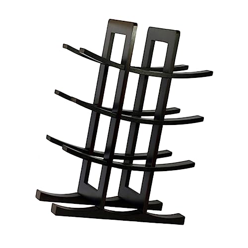 Soporte para botellas de vino de bambú negro miniatura 1